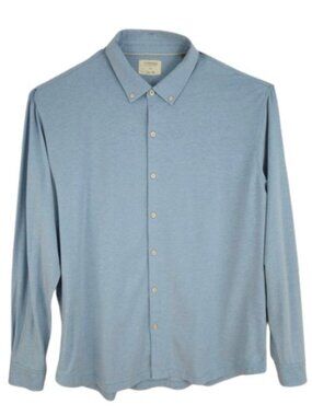 Linksoul Mens XL Blue Long Sleeve Golf Shirt Pebble Beach Logo